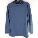 Karen Scott Womens Fleece Turtleneck Sweatshirt Top Ribbed Neck & Cuffs Blue L Photo 1