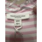 BeachLunchLounge  Button down Blouse Sz M Pink/White NWT Photo 2