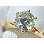 Boutique 2Ct Solitaire Simulated Diamond‎ 14k Gold Plated Silver Engagement Ring Size 10 Photo 14