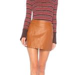Free People  Charli Mini Skirt Women's 0 Brown Vegan Leather Buckle Zip Photo 9