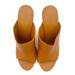 Vince Heath Leather Peep Toe High Block Heeled Mule Cognac Brown Women’s Size 8 Photo 2