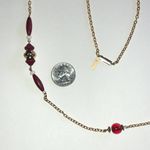Casual Corner Gold Tone and Red Boho Beaded Necklace Photo 3