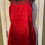 Meshki Satin Lace trim Red mini slip dress or slip S Photo 0