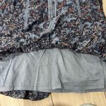 Lucky Brand Blue Floral Ruffle Cap Sleeve Short Cotton Dress V-neck Button Front Photo 4