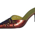 Donald Pliner Copper Antique Metallic Couture Leather Mule Shoe NWT New $245 Gold Size 6.5 Photo 2