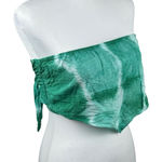 Aerie Tie Dye Green & White Smocked Tube Crop Bandana Tie Top Size Medium Photo 0