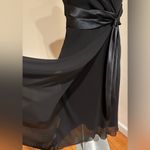 Evan Picone  Black Chiffon Midi Dress Ribbon Wrapped & Draped on Waist Sz 12 Photo 10