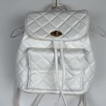 Forever 21 Faux Leather White Gold Backpack Handbag Purse Photo 2
