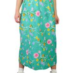 Vintage Vibrant Retro Floral Maxi Skirt Large Granny Pastel Easter Green Photo 4