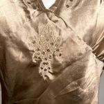 Newport News Gold satin long beaded sequins Slip nightgown lingerie NWTS size 6 Photo 4