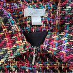 Christopher & Banks Vintage Y2K  woven tweed multicolor zip jacket sz medium Photo 2