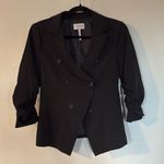 Laundry by Shelli Segal Black Double Breasted Ruched Sleeve Blazer Women Size 4 Photo 2