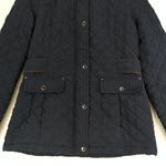 Laundry by Shelli Segal Laundry Shellie Segal Navy Blue Quilted Jacket Women Medium Faux Fur Hood Casual Photo 3