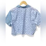Hollister split print poplin sleep top in blue and white Photo 10