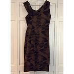 New York & Company Camo off shoulder knee slit dress M Green Size M Photo 10