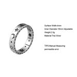 Boutique Unisex Sm 925 Sterling Silver Star Moon Midi Pinky Finger Ring Photo 7