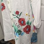 John Mark  Linen Floral Embroidered Tunic Top Photo 1