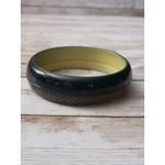 Vintage Bracelet / Bangle Two Tone Dark Green & Crackle Pattern Photo 1