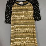 G Girl Flower Design Scoop Neck 3/4 Sleeve Top Size Medium Black Photo 0