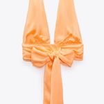 ZARA Satin Effect Crop Top Tangerine Photo 1
