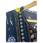 Anthropologie  Kindred Dress Womens Medium Blue Boho Paisley Maxi Embroidered Photo 4