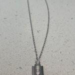 Handmade Vintage Gothic Silver Razor Blade charm Necklace - Antique Punk Razor Blade Photo 2