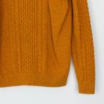 Old Navy Womens Wool Blend Cable Knit Crewneck Pullover Sweater Size M Gold Cozy Photo 2