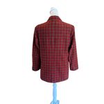 Eddie Bauer Wool Blazer Jacket Red Plaid Lined Holiday Womens Size Medium Photo 1