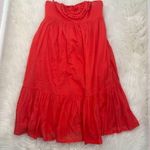 Gap Strapless Pom Pom Dress Coral Pink Photo 0