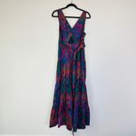 J.Crew  Tiered Sleeveless Maxi Dress in Green Multi Ratti Scarf Paisley Size 10 Photo 7
