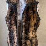 Big Chill faux‎ fur/ faux leather vest​ Brown Size M Photo 0