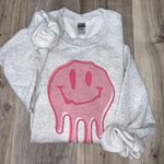 Drip Smiley Face Sweatshirt Gray Size M Photo 1