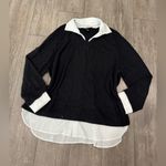 Halogen  Black Button Down Shirt with White Collar Photo 6