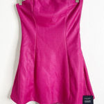 Lulus  Dress Stunning Reputation Shiny Magenta Pink Mini With Pockets Medium Photo 0