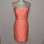 Gianni Bini  2-Piece Floral Neon Pink Pencil Skirt & Adjustable Top SET Size 0 Photo 5