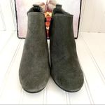 Dune London  Perdy boots women's 6 gray suede leather side zip block heel ankle Photo 1