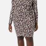 Amazon Essentials Floral Print Women's Wrap Skirt With tie Dress Size Medium Black Photo 3