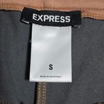 EXPRESS Women Faux Leather Pleated Trousers Tan High Waisted Cropped Pants S Minimalist Photo 8