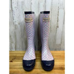 Vineyard Vines Women's Whalies Rain Boots Blue Pink Size 7 Waterproof Durable Photo 1