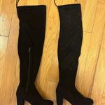 Nature Breeze Knee High Black Suede Boots Photo 0