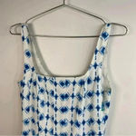 Christian LaCroix  White And‎ Blue Geometric Printed Maxi Dress Photo 3