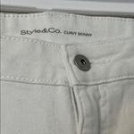 Style & Co . Women's White Curvy Skinny Short Jeans Photo 1