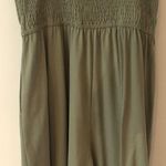 MINKPINK Olive Green Smocked Tie Strap Cropped Jumpsuit Photo 2