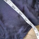 Rory Beca Women's Silk Satin V Neck Long Sleeve Mini Dress Navy Blue Size Medium Photo 6