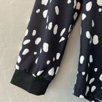 Boutique ⭐️ Talia long sleeve black top with white polka dots size large NEW Photo 6