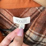 Roolee  Wool Blend Flannel Button Up Plaid Shirt Orange Brown Size Large Photo 2