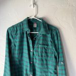 Stio Plaid Button Up Long Sleeve Shirt Teal Green Women's Medium Outdoor Flannel Photo 1