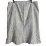 Ralph Lauren  Skirt Size 16 100% Cotton/Linen White w/ Black Pinstripe Trumpet Photo 0