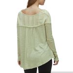 Free People  Sage Green Buttoned Long Sleeve Down Under Henley Top Size M Photo 2