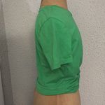 ZARA  Kelly Green Knotted Front Cropped Tee M Classic Rainbowcore Boho Photo 3